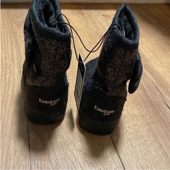 Bebe Toddler Girls sparkly black boots size 7 - Picture 3 of 4
